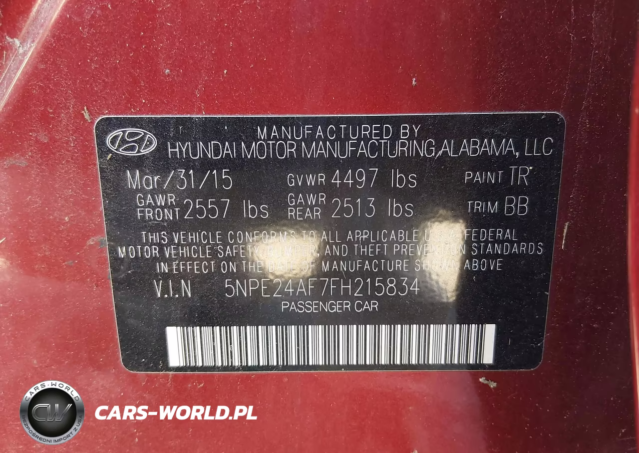 2015 Hyundai Sonata Se VIN:5NPE24AF7FH215834 - 9