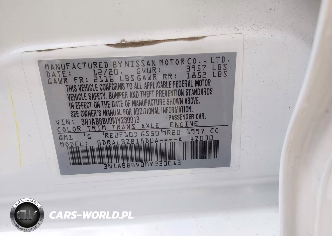2021 Nissan Sentra S Xtronic Cvt VIN:3N1AB8BV0MY230013 - 9