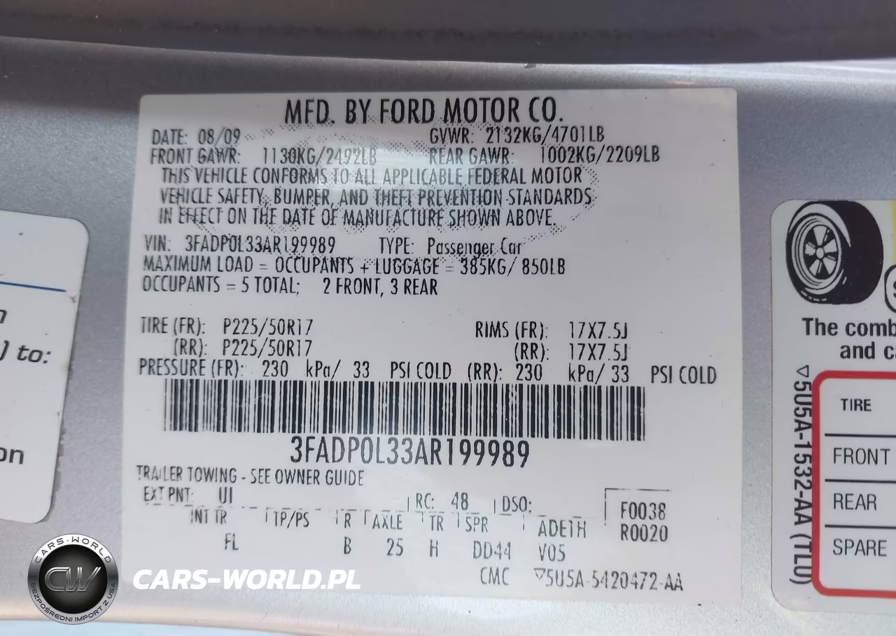 2010 Ford Fusion Hybrid VIN:3FADP0L33AR199989 - 9