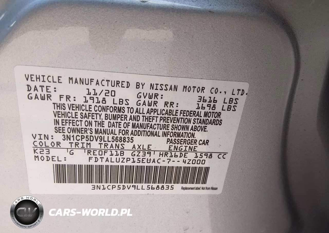 2020 Nissan Kicks Sr Xtronic Cvt VIN:3N1CP5DV9LL568835 - 9