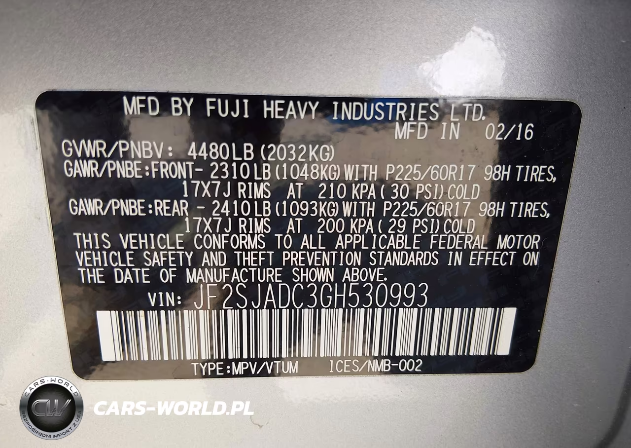 2016 Subaru Forester 2.5I Premium VIN:JF2SJADC3GH530993 - 9