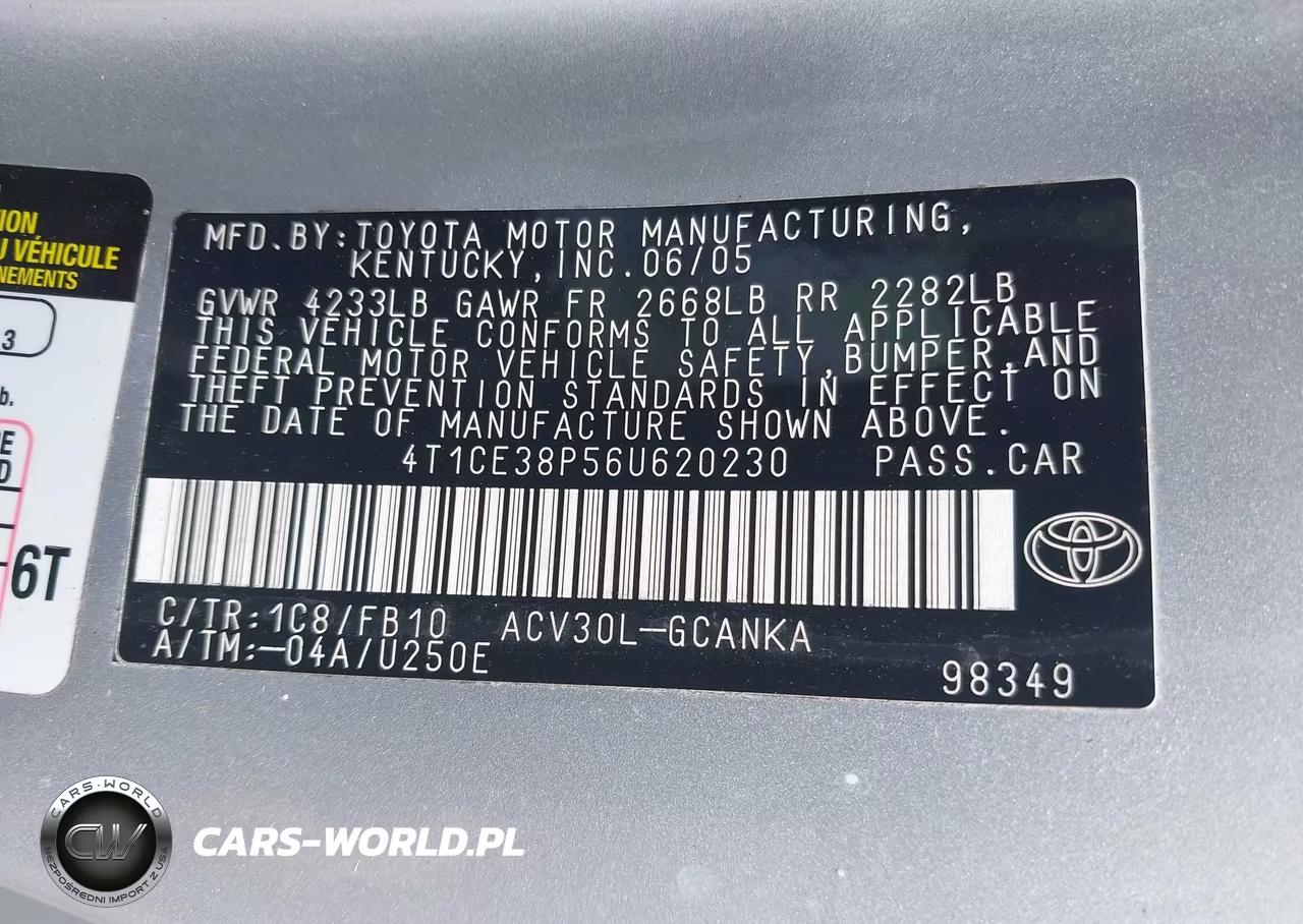2006 Toyota Camry Solara Se VIN:4T1CE38P56U620230 - 9
