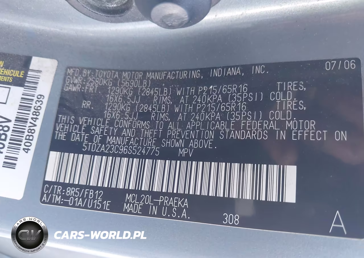 2006 Toyota Sienna Le VIN:5TDZA23C96S524775 - 9