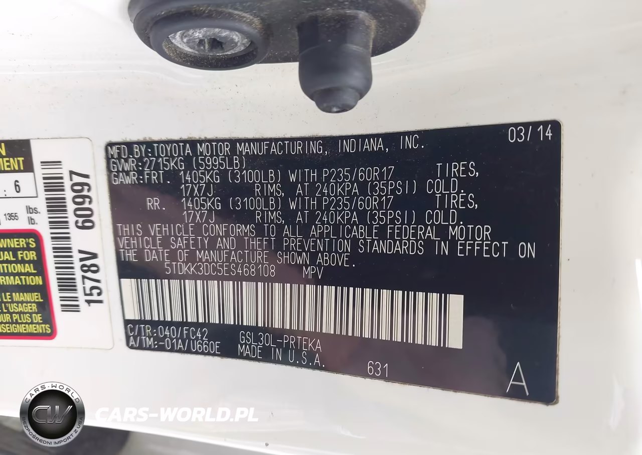 2014 Toyota Sienna Le V6 8 Passenger VIN:5TDKK3DC5ES468108 - 9