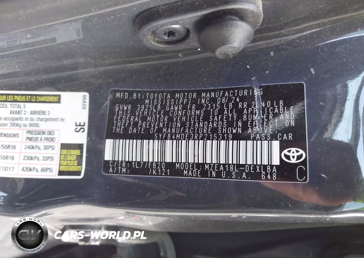 2024 Toyota Corolla Le VIN:5YFB4MDE3RP215319 - 9
