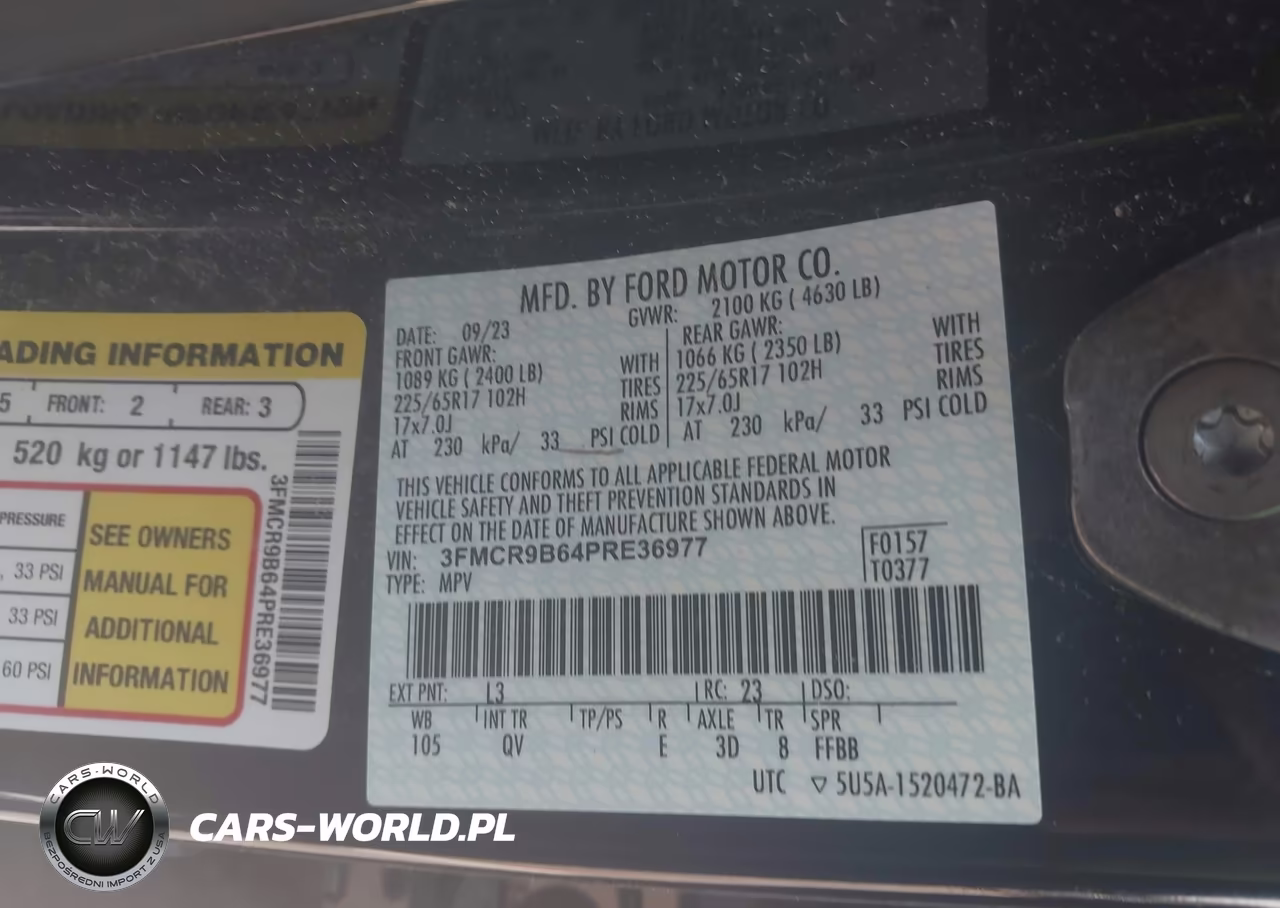 2023 Ford Bronco Sport Big Bend VIN:3FMCR9B64PRE36977 - 9