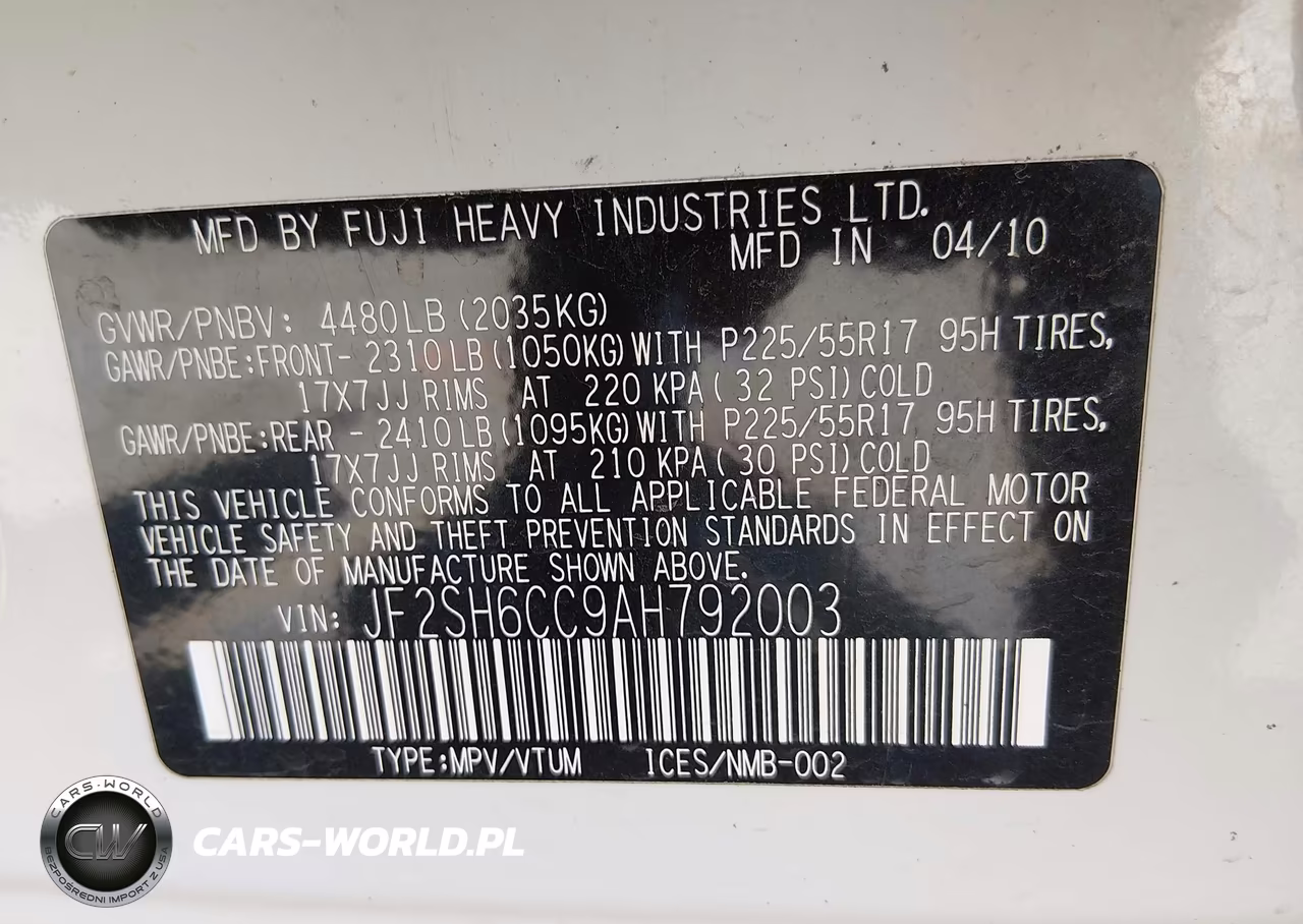 2010 Subaru Forester 2.5X Premium VIN:JF2SH6CC9AH792003 - 9