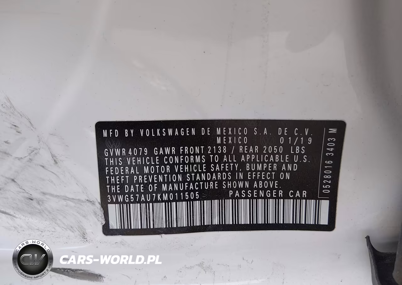 2019 Volkswagen Golf 1.4T S-1.4T Se VIN:3VWG57AU7KM011505 - 9