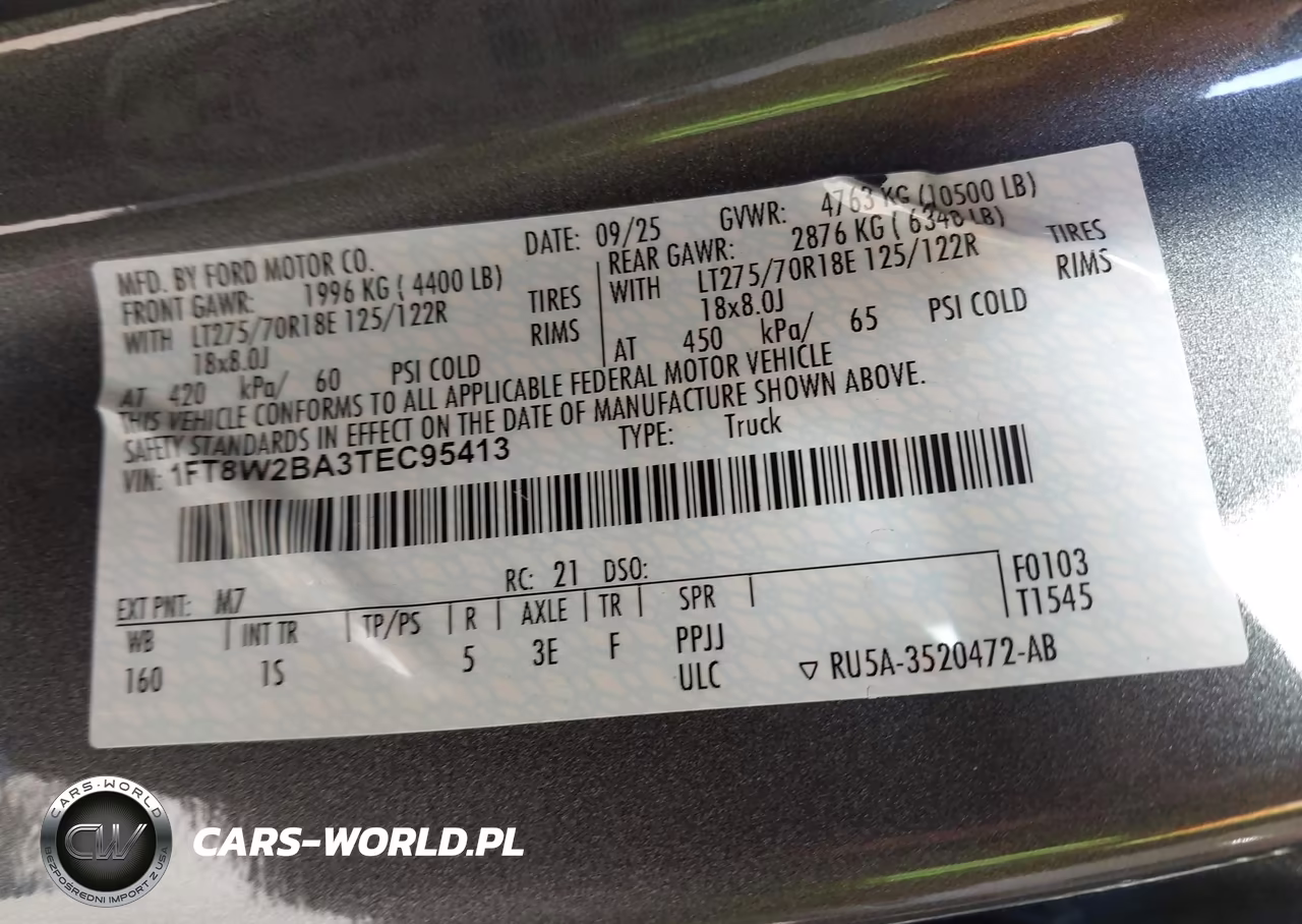 2026 Ford F-250 Xl VIN:1FT8W2BA3TEC95413 - 9