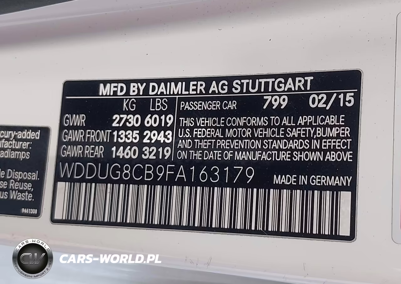 2015 Mercedes-Benz S 550 VIN:WDDUG8CB9FA163179 - 9