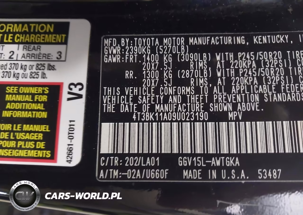 2009 Toyota Venza Base V6 VIN:4T3BK11A09U023190 - 9