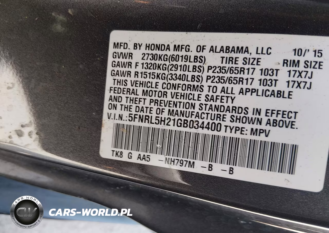 2016 Honda Odyssey Lx VIN:5FNRL5H21GB034400 - 9