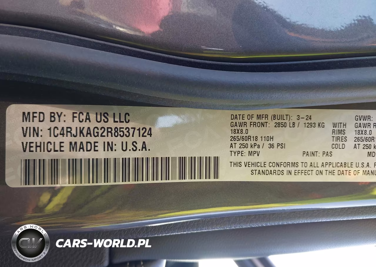 2024 Jeep Grand Cherokee L Laredo 4X4 VIN:1C4RJKAG2R8537124 - 9