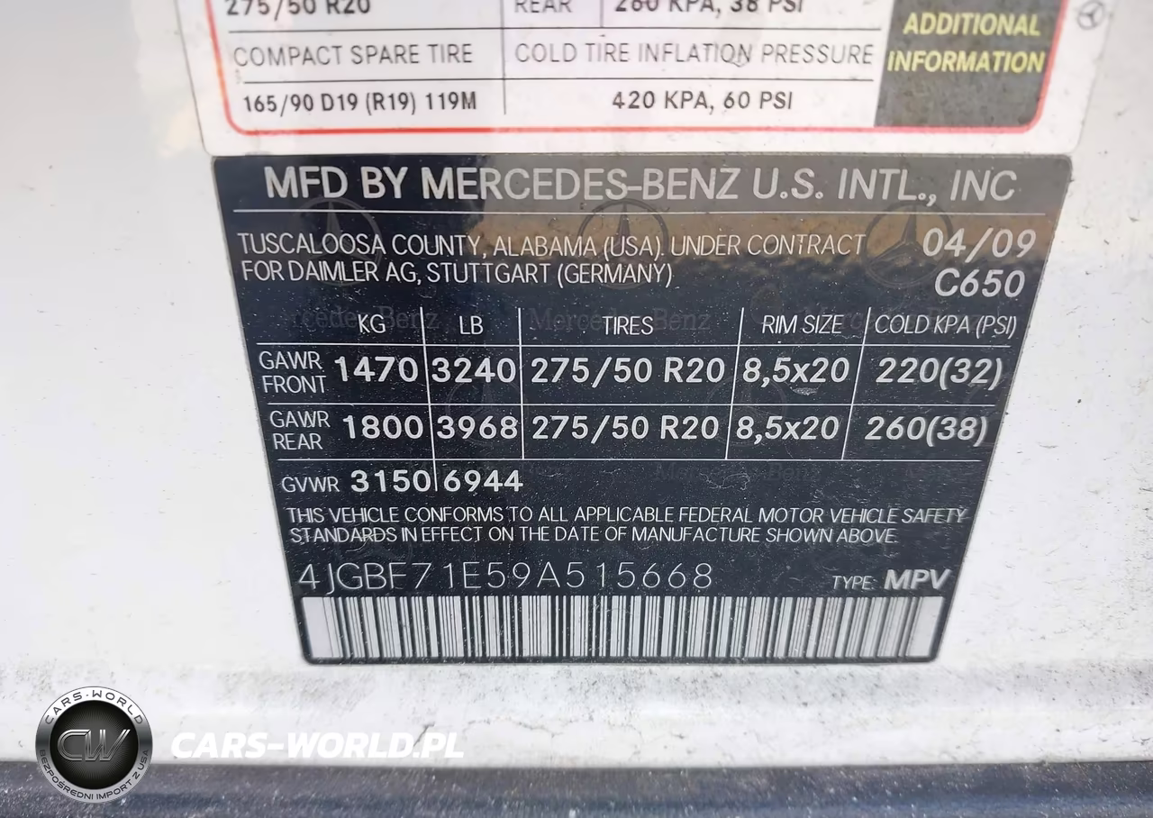 2009 Mercedes-Benz Gl 450 4Matic VIN:4JGBF71E59A515668 - 9