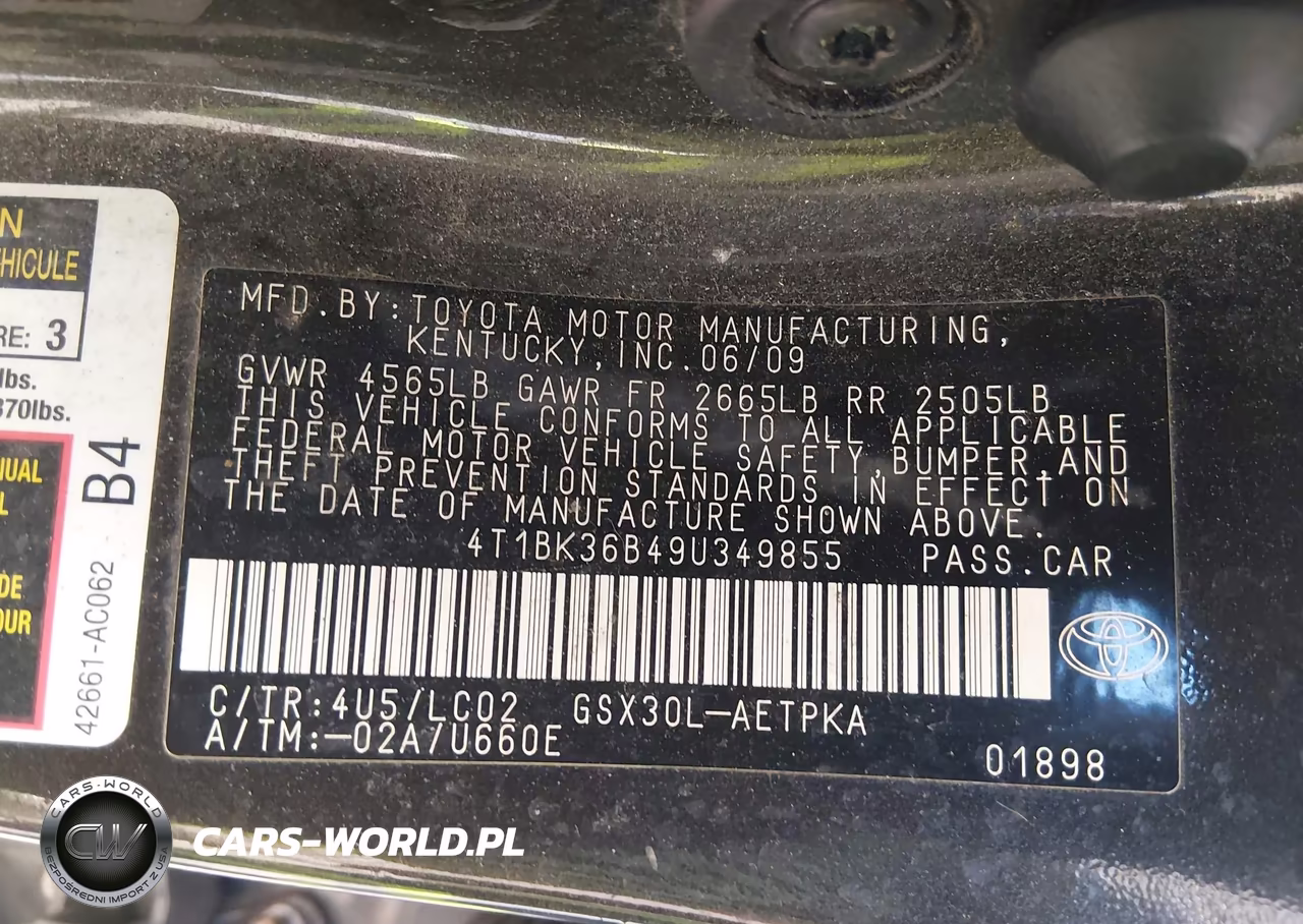2009 Toyota Avalon Limited VIN:4T1BK36B49U349855 - 9