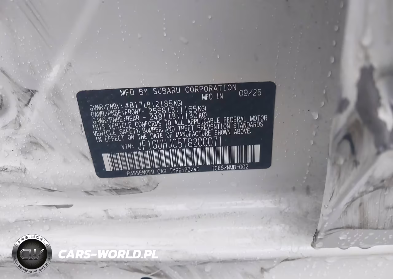 2026 Subaru Impreza Rs VIN:JF1GUHJC5T8200071 - 9