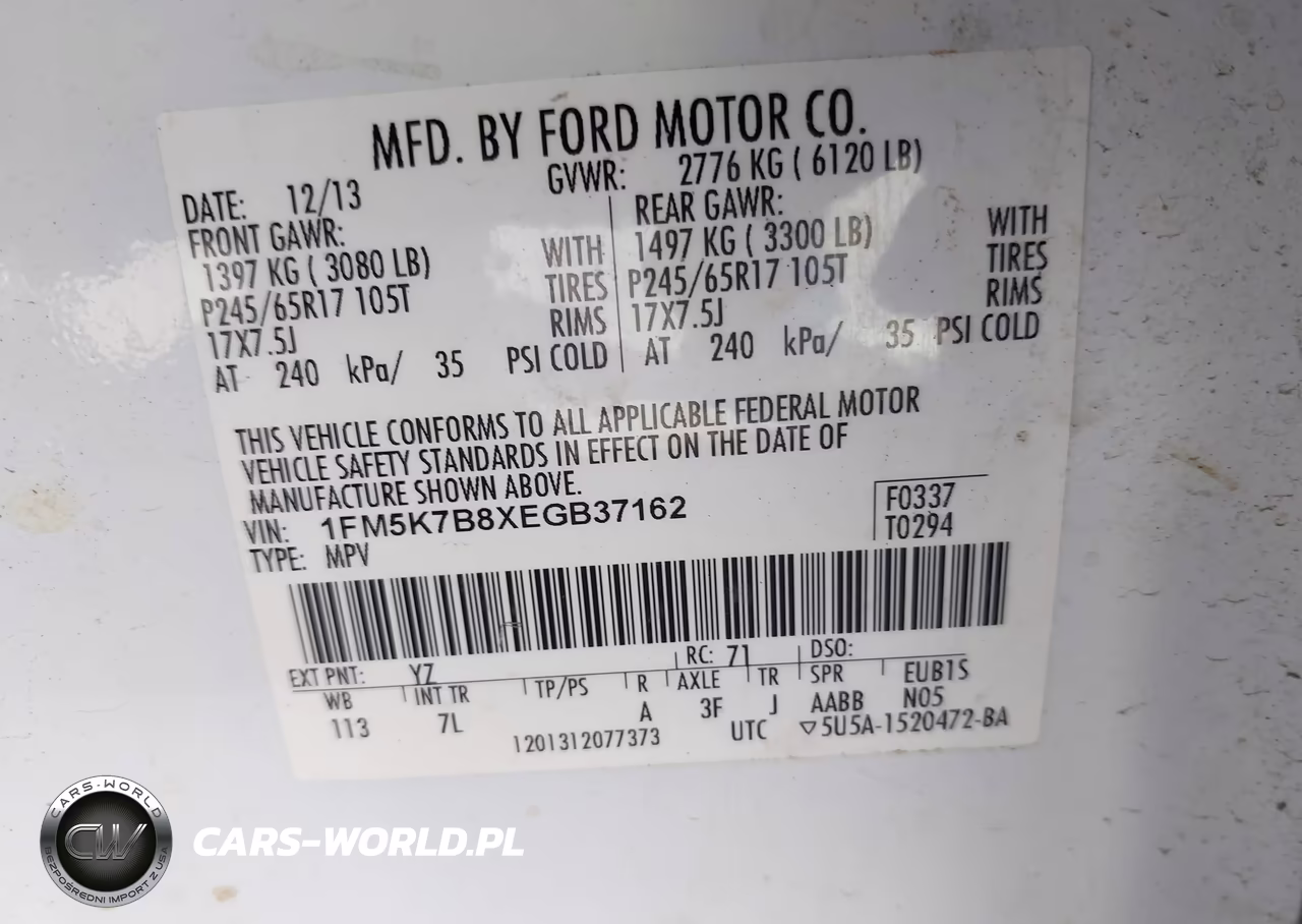 2014 Ford Explorer VIN:1FM5K7B8XEGB37162 - 9