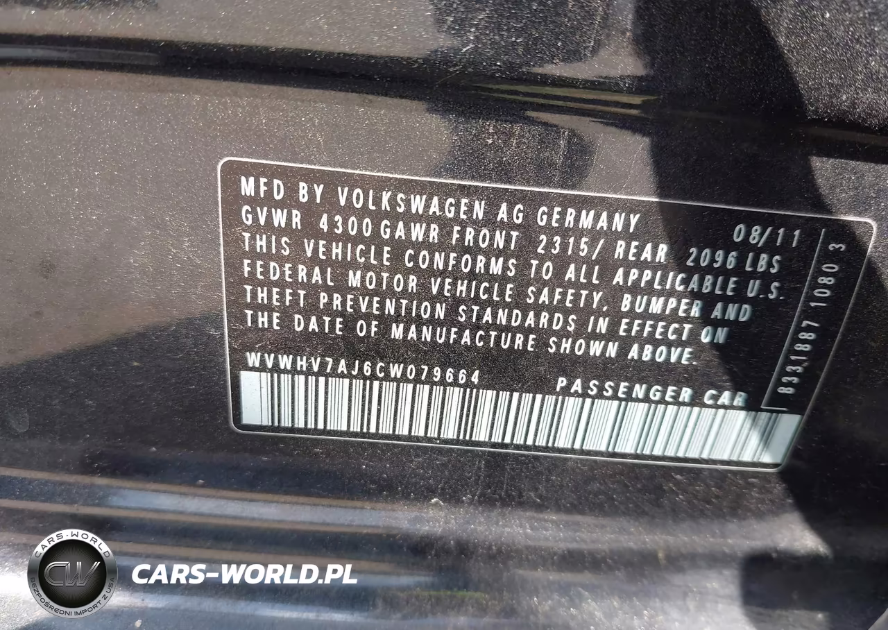 2012 Volkswagen Gti 4-Door VIN:WVWHV7AJ6CW079664 - 9