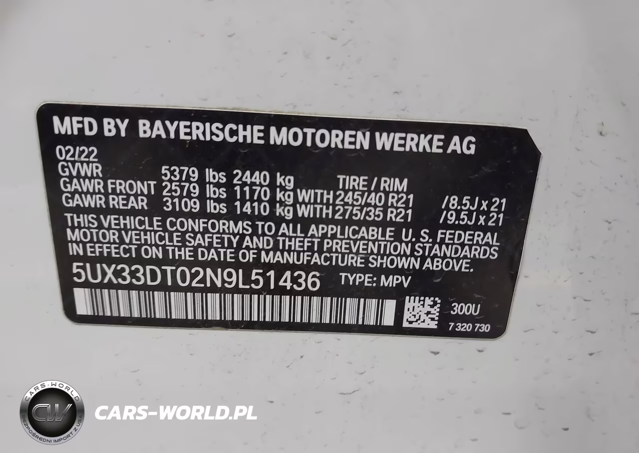 2022 BMW X4 xDrive30I VIN:5UX33DT02N9L51436 - 9
