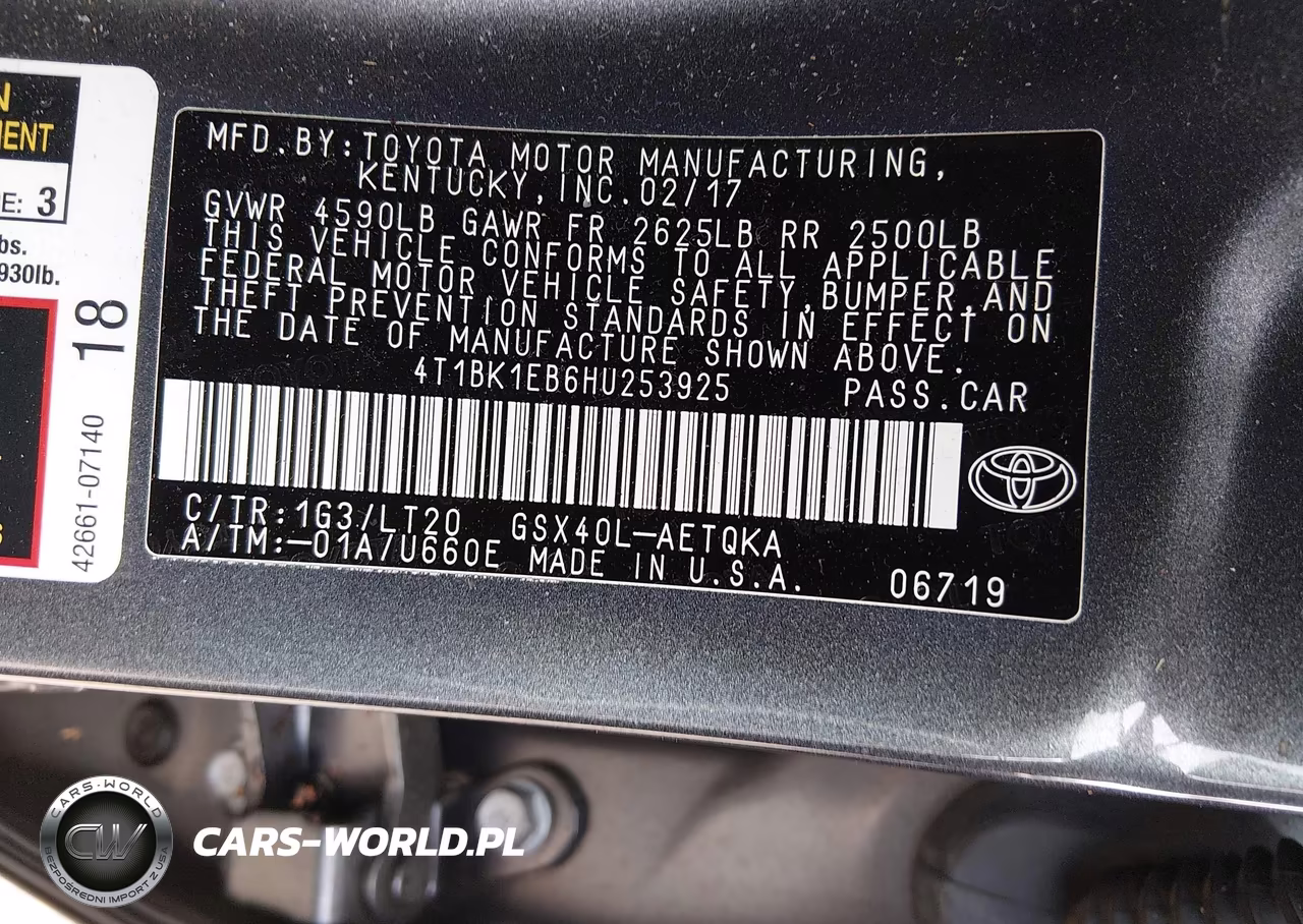 2017 Toyota Avalon Touring VIN:4T1BK1EB6HU253925 - 9