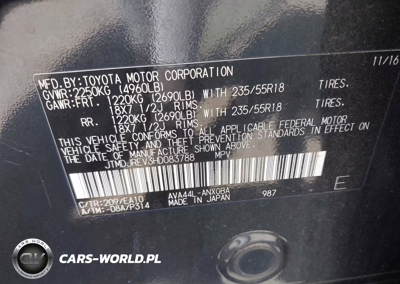 2017 Toyota Rav4 Hybrid Limited VIN:JTMDJREV3HD083788 - 9