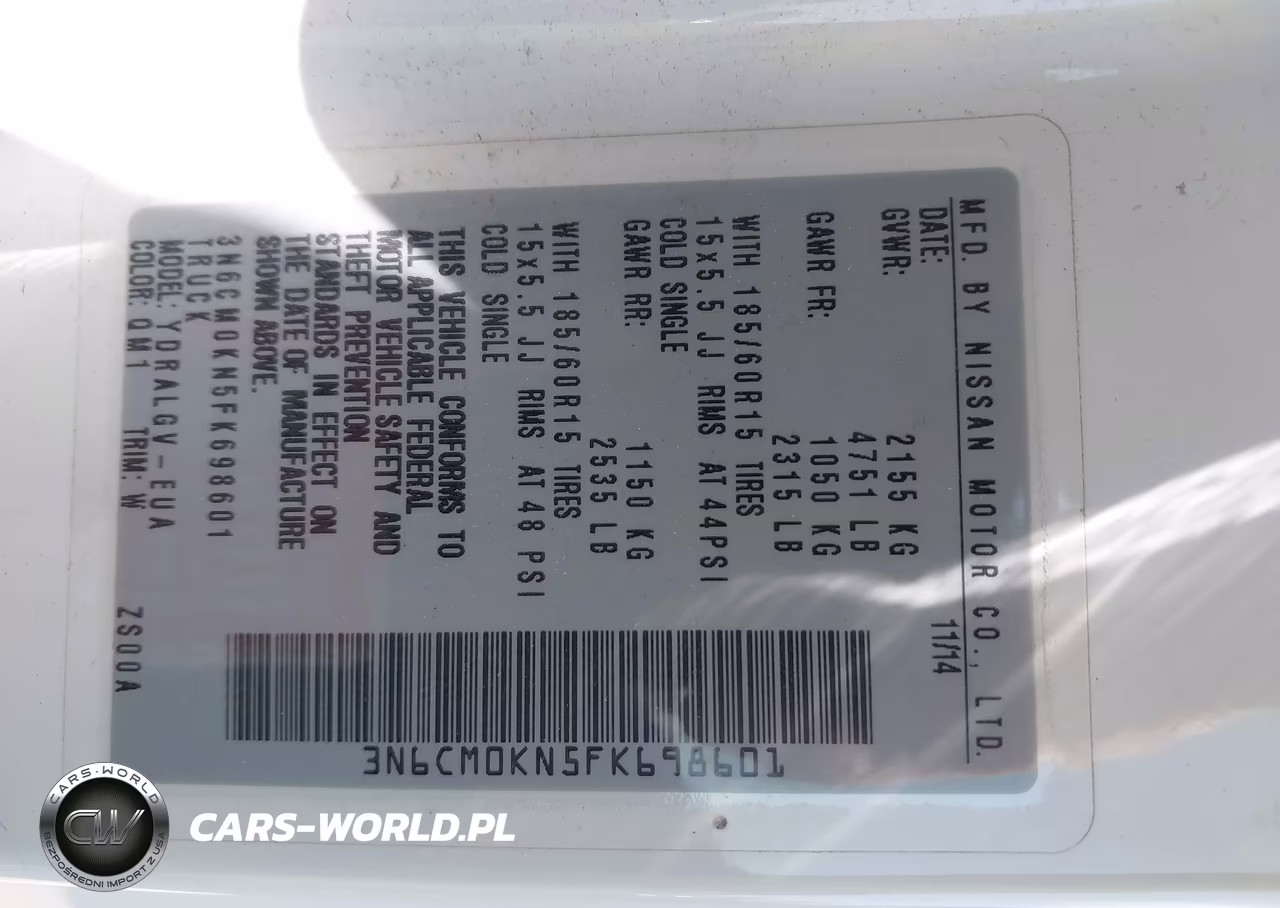 2015 Nissan Nv200 Sv VIN:3N6CM0KN5FK698601 - 9
