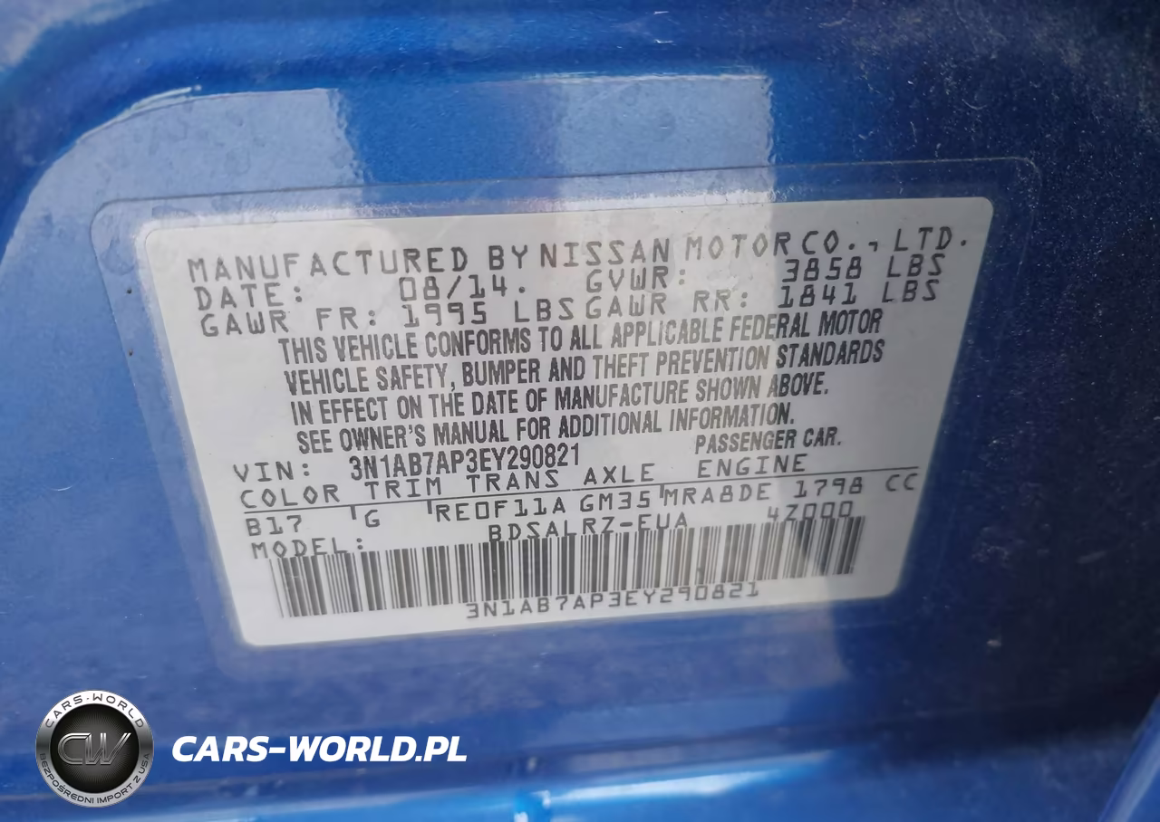 2014 Nissan Sentra Sr VIN:3N1AB7AP3EY290821 - 9