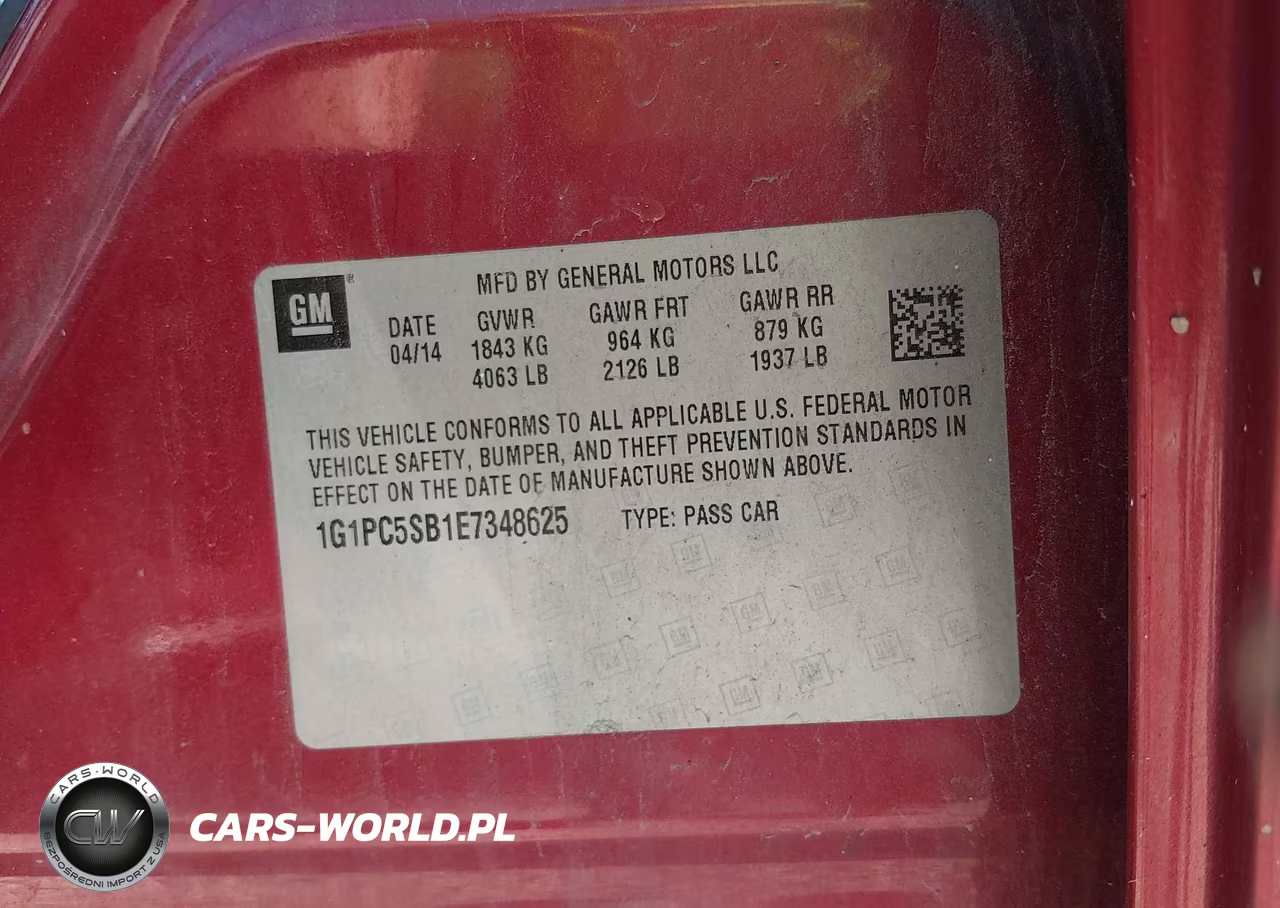 2014 Chevrolet Cruze 1Lt Auto VIN:1G1PC5SB1E7348625 - 9