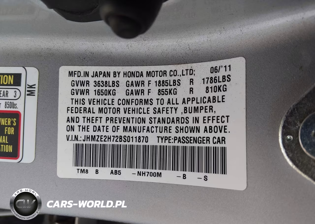 2011 Honda Insight Ex VIN:JHMZE2H72BS011870 - 9