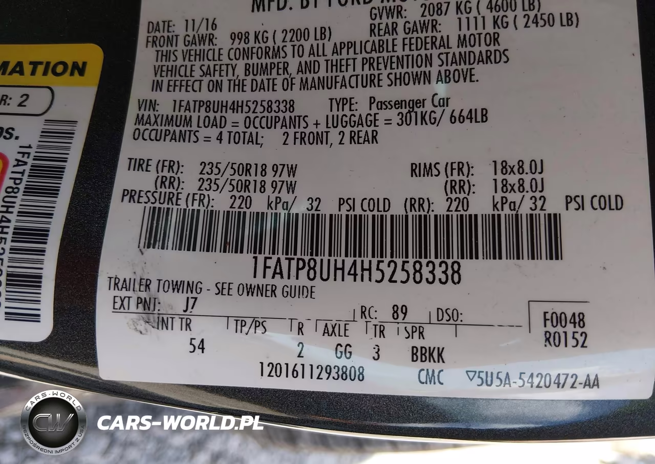 2017 Ford Mustang Ecoboost Premium VIN:1FATP8UH4H5258338 - 9