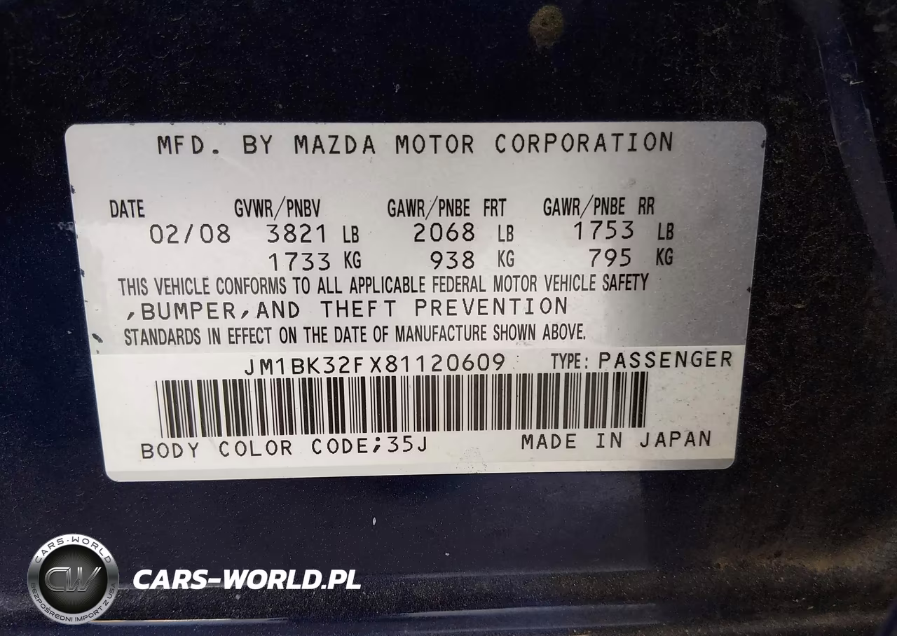 2008 Mazda Mazda3 I Touring Value VIN:JM1BK32FX81120609 - 9