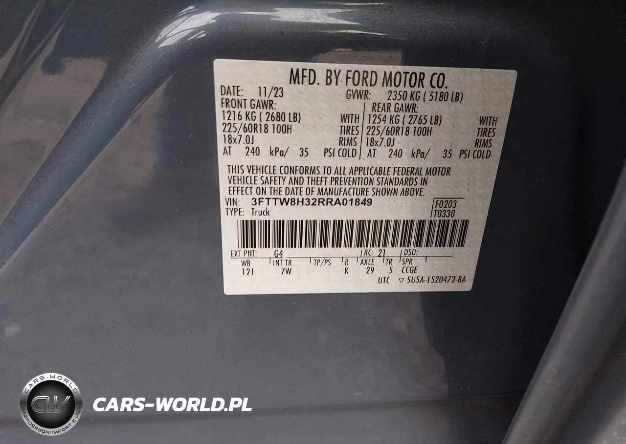 2024 Ford Maverick Xlt VIN:3FTTW8H32RRA01849 - 9