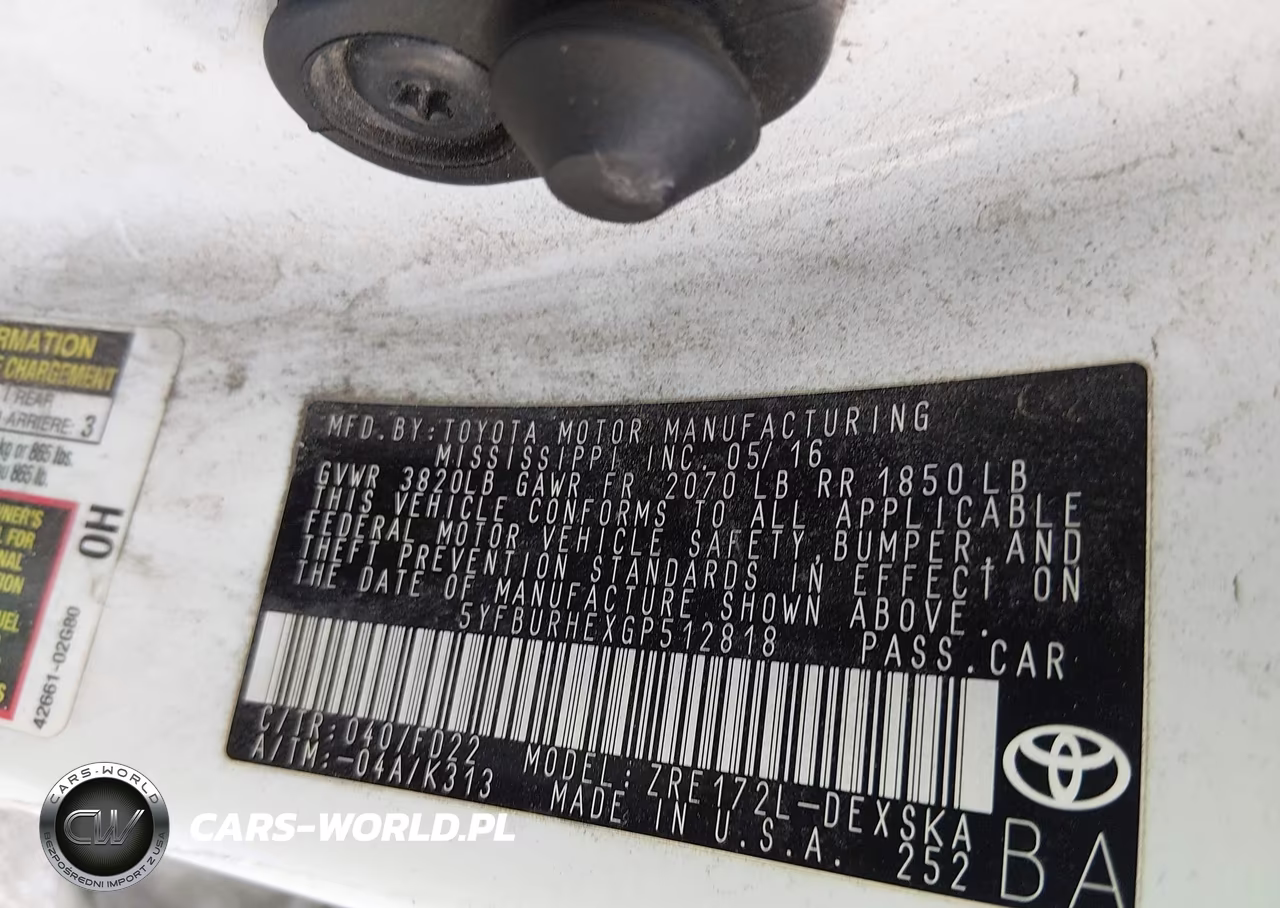 2016 Toyota Corolla S Plus VIN:5YFBURHEXGP512818 - 9
