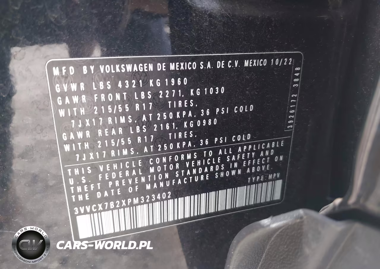 2023 Volkswagen Taos 1.5T S VIN:3VVCX7B2XPM323402 - 9