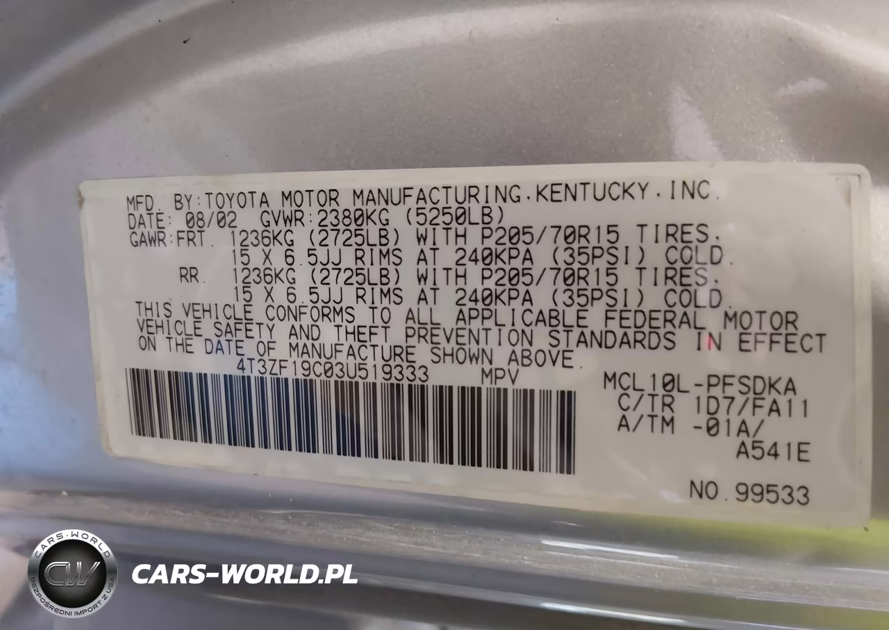 2003 Toyota Sienna Ce VIN:4T3ZF19C03U519333 - 9