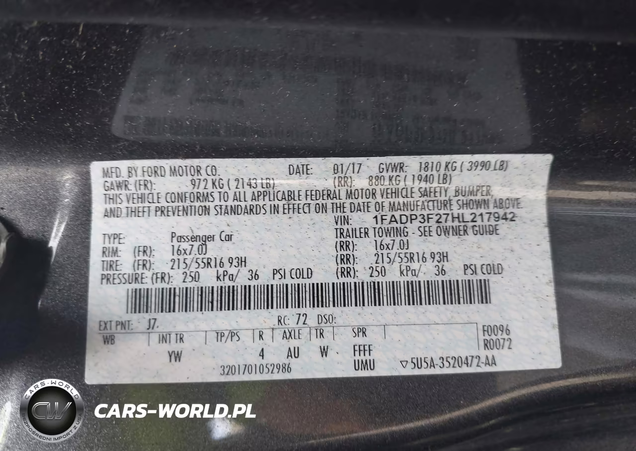 2017 Ford Focus Se VIN:1FADP3F27HL217942 - 9