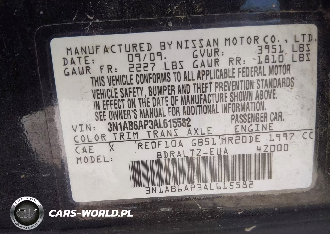 2010 Nissan Sentra 2.0S VIN:3N1AB6AP3AL615582 - 9