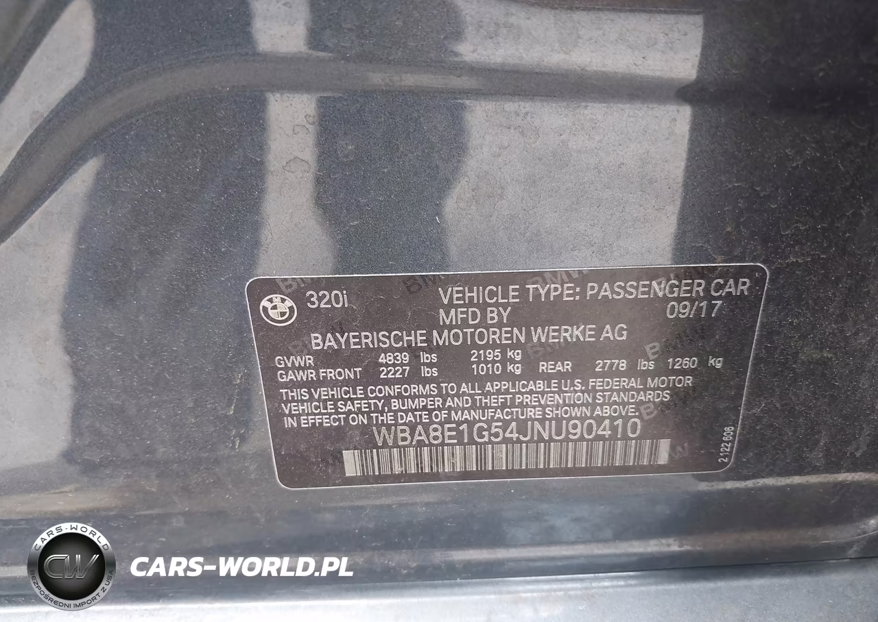 2018 BMW 320I VIN:WBA8E1G54JNU90410 - 9