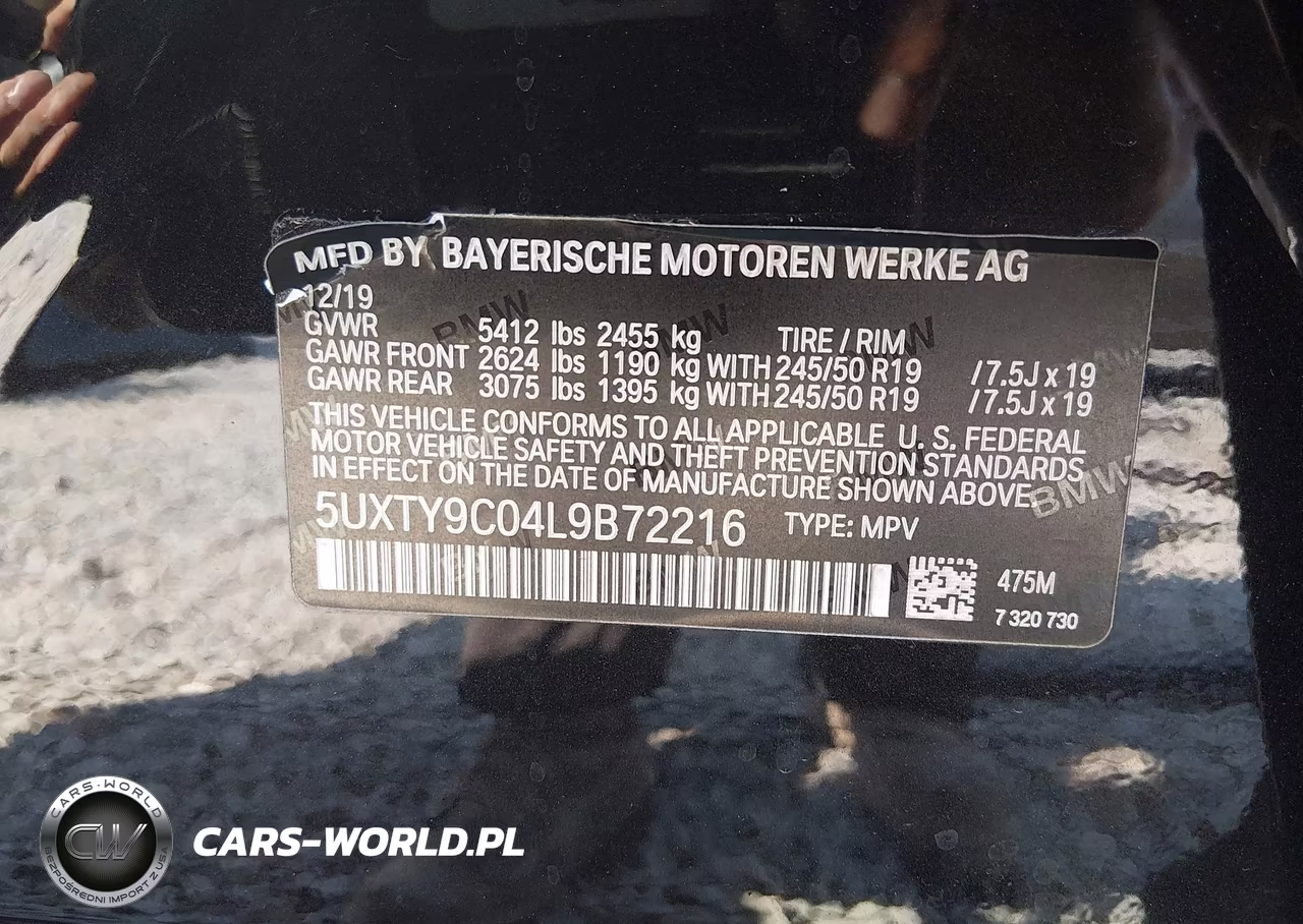 2020 BMW X3 M40I VIN:5UXTY9C04L9B72216 - 9