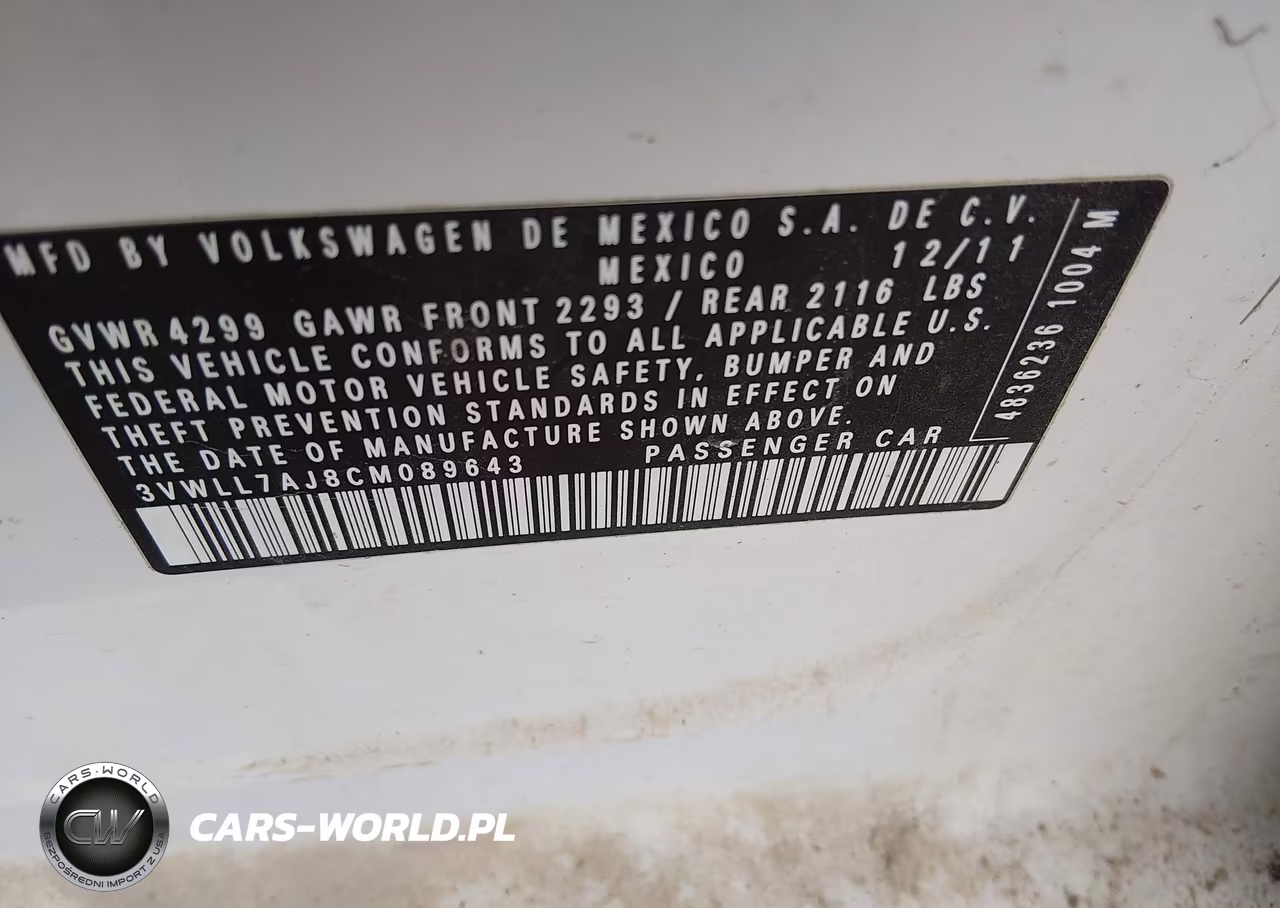 2012 Volkswagen Jetta 2.0L Tdi VIN:3VWLL7AJ8CM089643 - 9