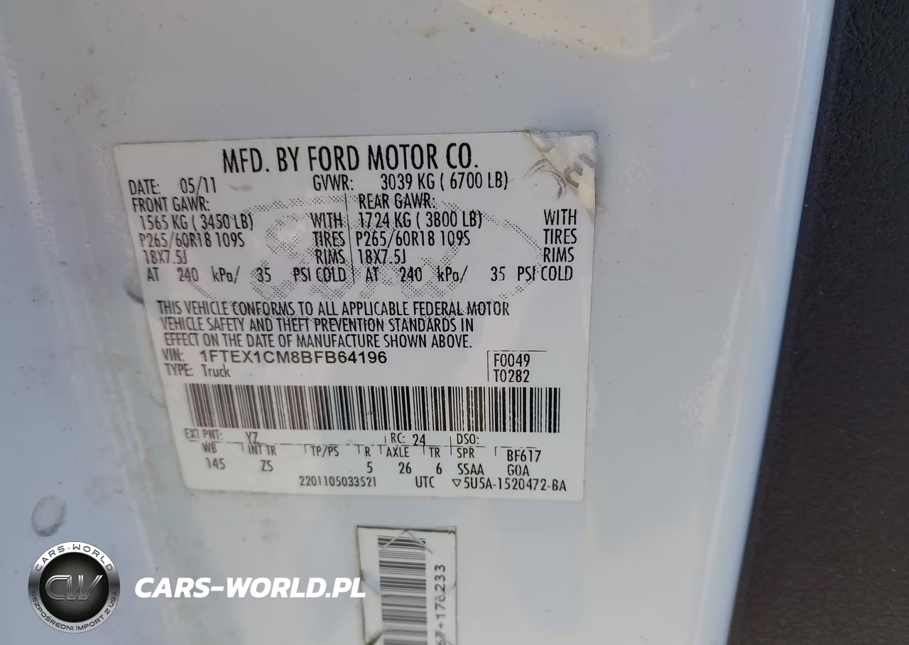 2011 Ford F-150 Xlt VIN:1FTEX1CM8BFB64196 - 9