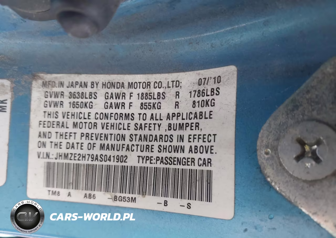 2010 Honda Insight Ex VIN:JHMZE2H79AS041902 - 9
