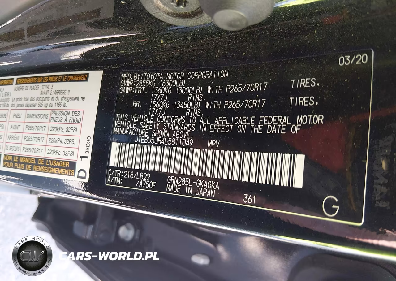 2020 Toyota 4Runner Sr5 Premium VIN:JTEBU5JR4L5811049 - 9