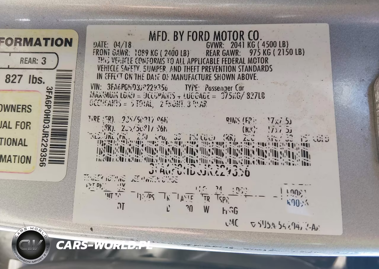 2018 Ford Fusion Se VIN:3FA6P0HD3JR229356 - 9