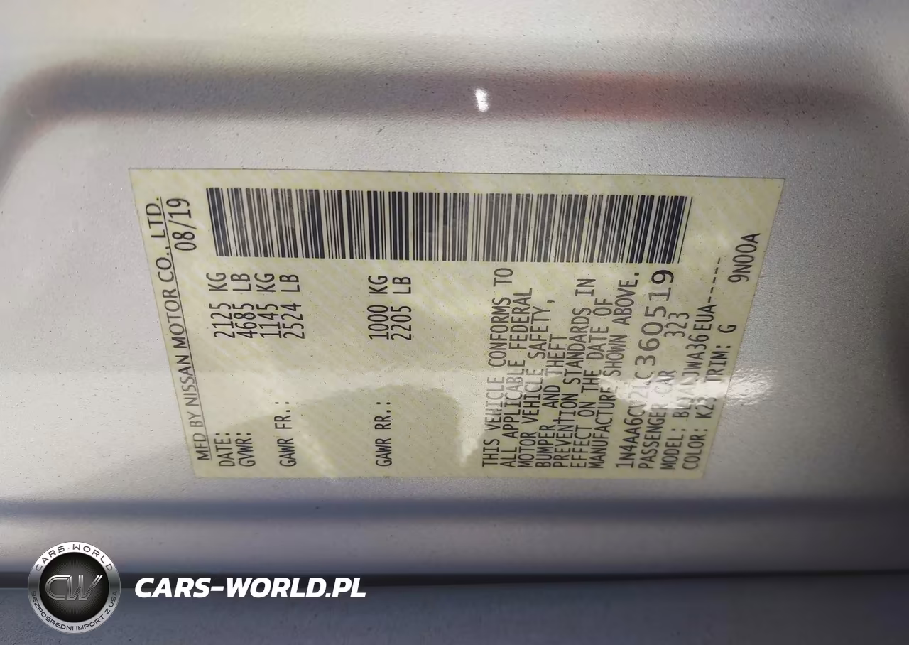 2020 Nissan Maxima Sv Xtronic Cvt VIN:1N4AA6CV2LC360519 - 9
