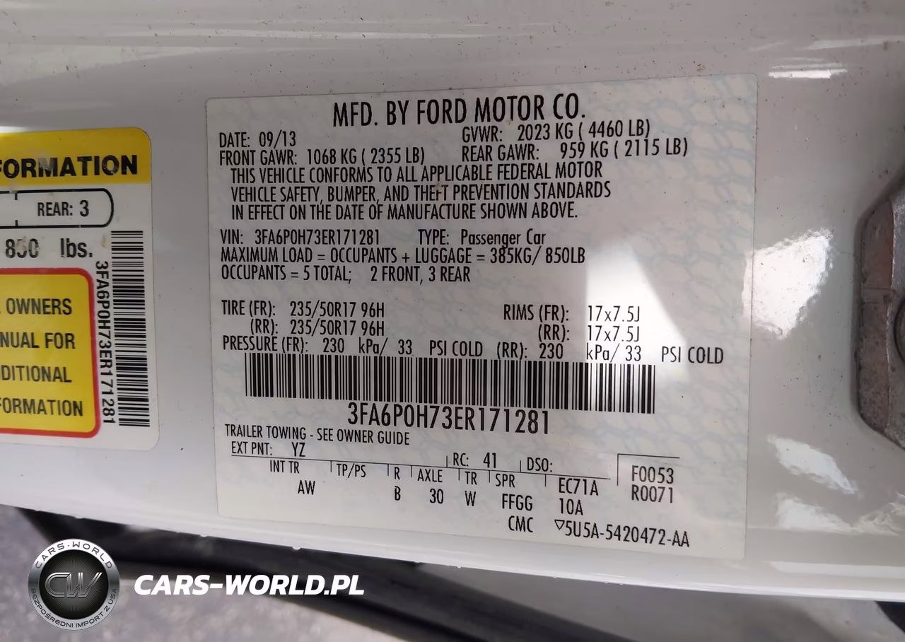 2014 Ford Fusion Se VIN:3FA6P0H73ER171281 - 9