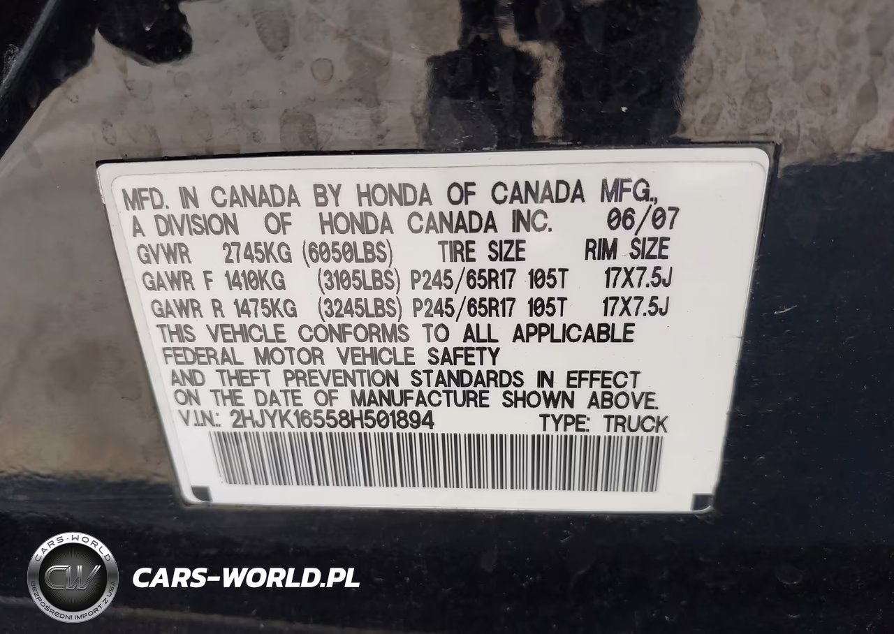 2008 Honda Ridgeline Rtl VIN:2HJYK16558H501894 - 9