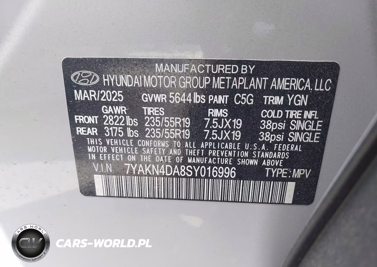 2025 Hyundai Ioniq 5 Sel VIN:7YAKN4DA8SY016996 - 9