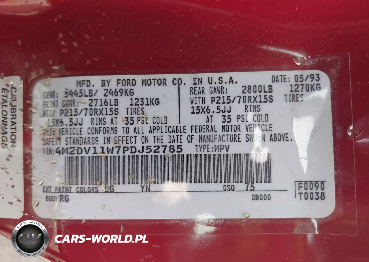 1993 Mercury Villager VIN:4M2DV11W7PDJ52785 - 9