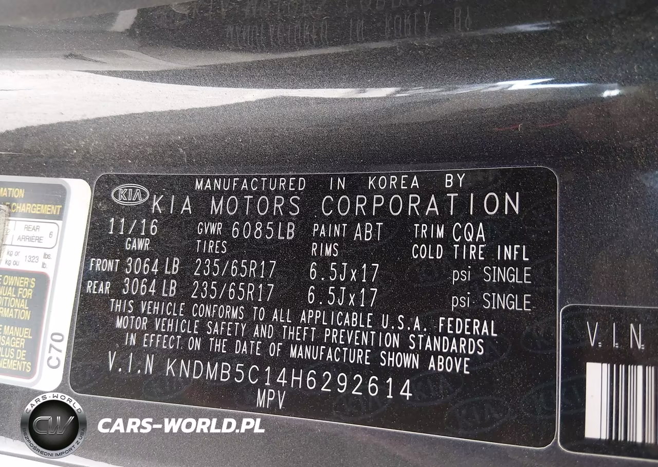 2017 Kia Sedona Lx VIN:KNDMB5C14H6292614 - 9